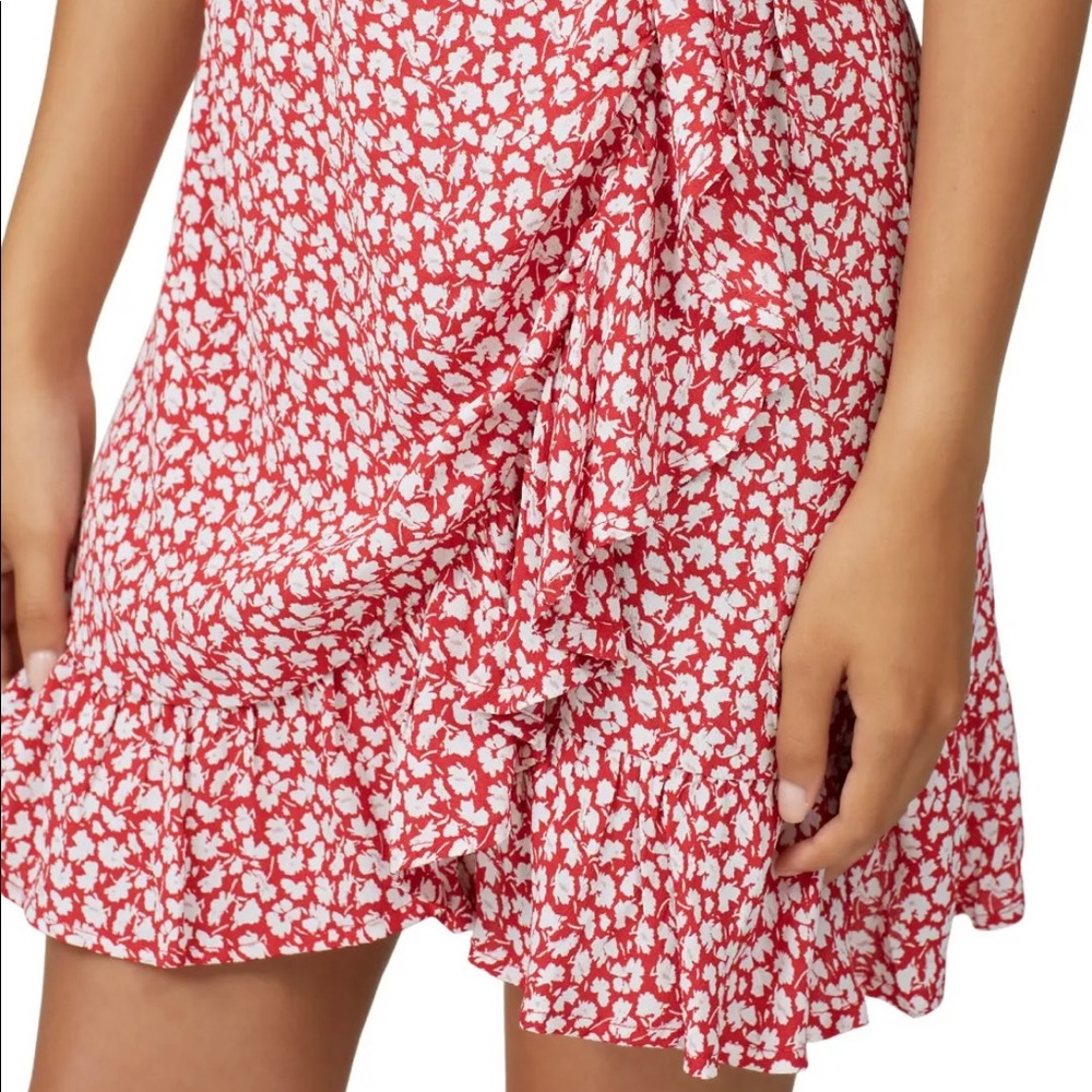 Red and White floral All Saints Wrap Dress. Worn once.